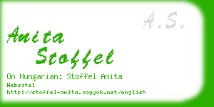 anita stoffel business card